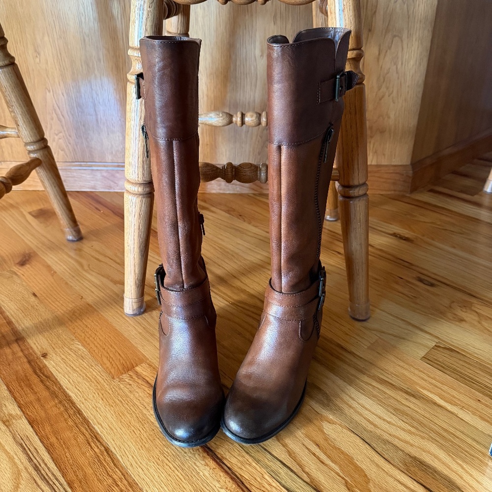Arturo Chiang Benni Vintage Cognac/Tumbled Tye Die Riding Boots